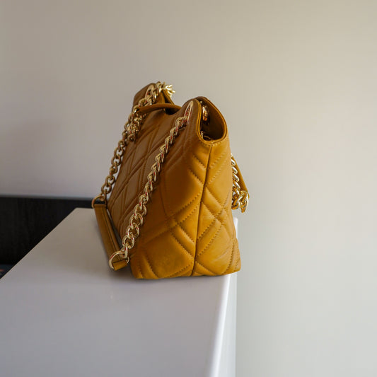 Sac Léa L – Cuir Jaune Moutarde | Grand format – Édition Limitée