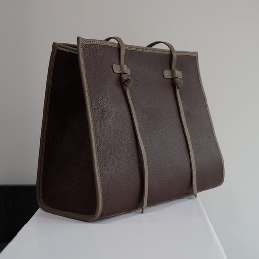 Sac Lynda L – Cuir Moka & Taupe | Édition Limitée