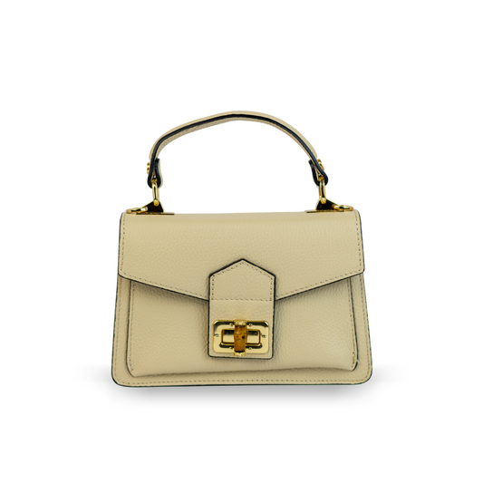 Nahla – Cuir Grainé Beige | Édition Limitée