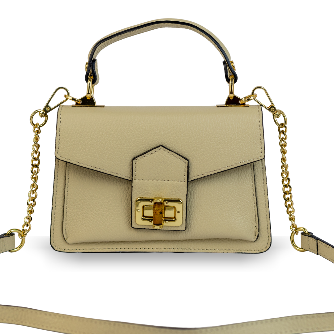Nahla – Cuir Grainé Beige | Édition Limitée