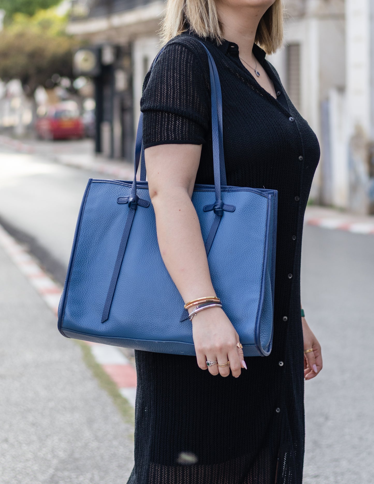Sac Lynda L – Cuir Bleu Royal | Édition Limitée