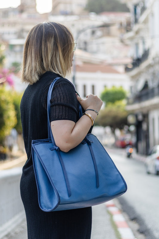 Sac Lynda L – Cuir Bleu Royal | Édition Limitée