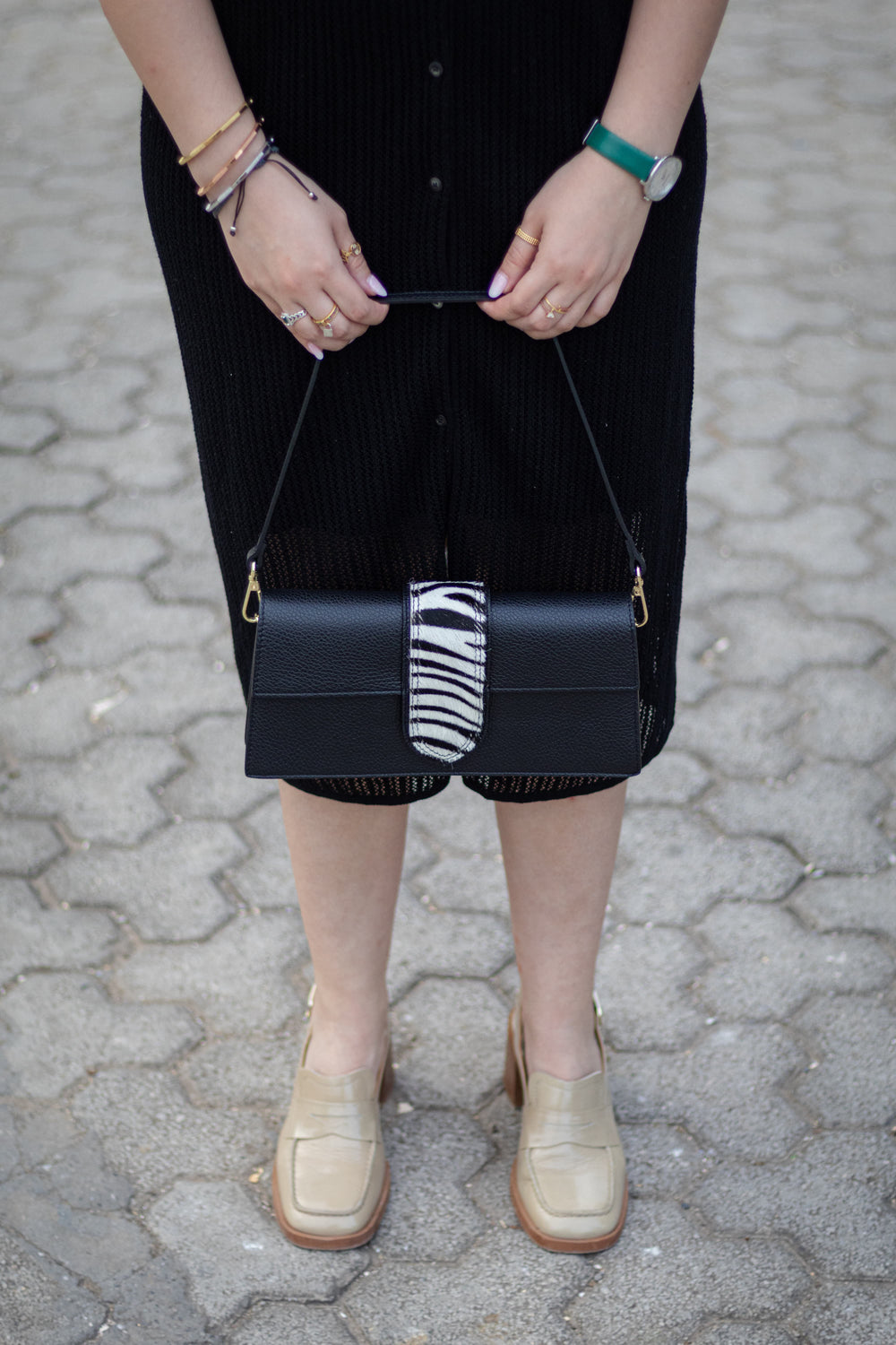 Sac Céline M – Noir & Zèbre | Édition Limitée