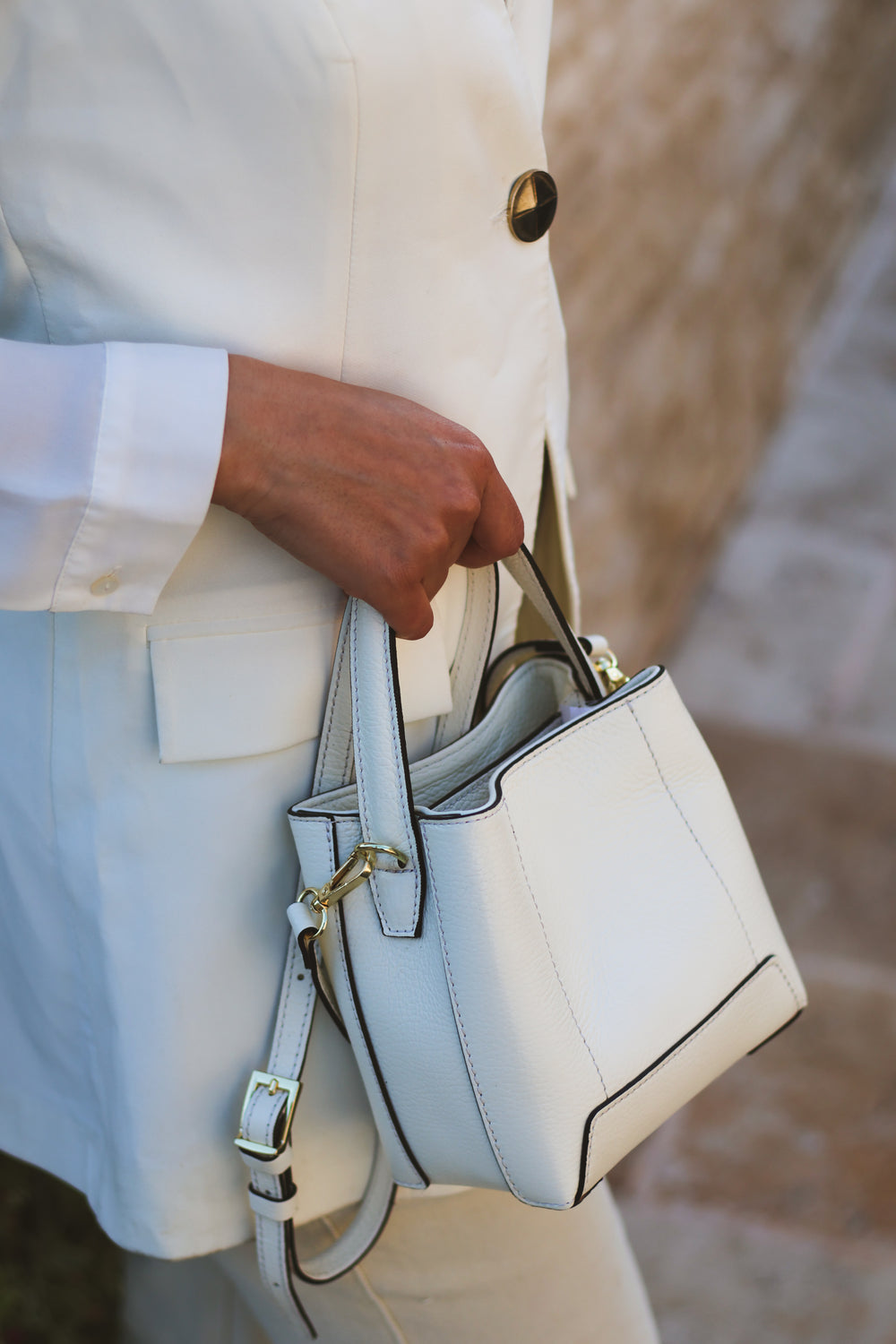 Sac Camille M – Cuir Crème | Édition Limitée