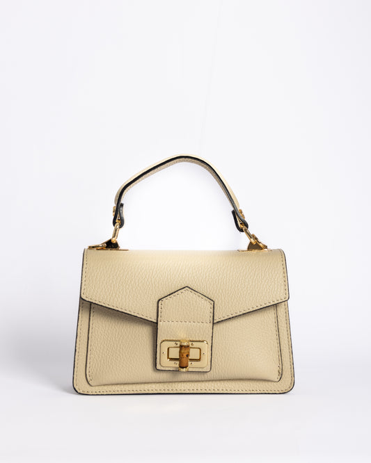 Nahla – Cuir Grainé Beige | Édition Limitée