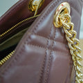 Sac Léa L – Cuir Marron Matelassé | Grand sac à main – Édition Limitée