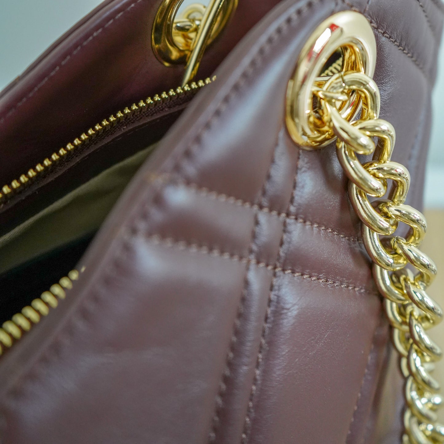 Sac Léa L – Cuir Marron Matelassé | Grand sac à main – Édition Limitée