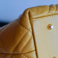 Sac Léa L – Cuir Jaune Moutarde | Grand format – Édition Limitée