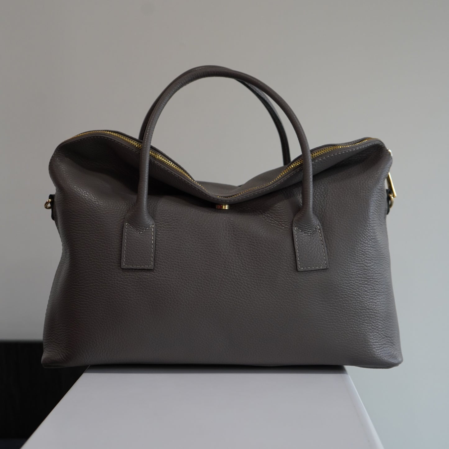 Sac Cabas Laure XL – Cuir Gris Fumé | Édition Limitée
