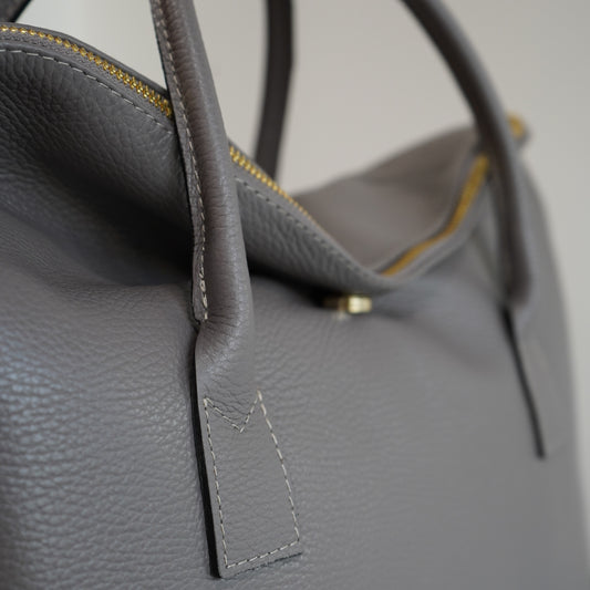 Sac Cabas Laure XL – Cuir Gris Fumé | Édition Limitée