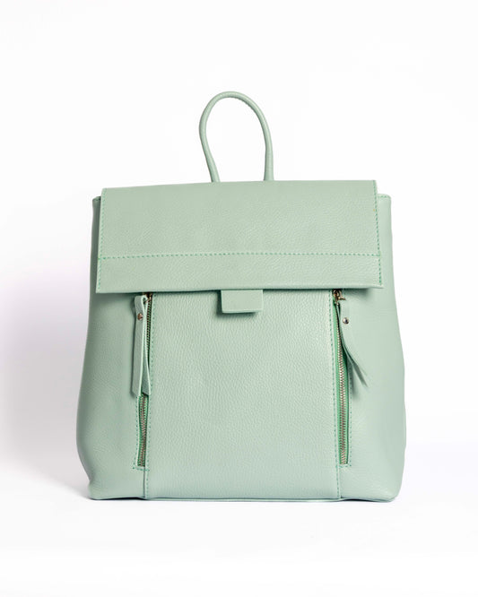 Cartable Sara Cielo en cuir grainé italien – 10ème Paris